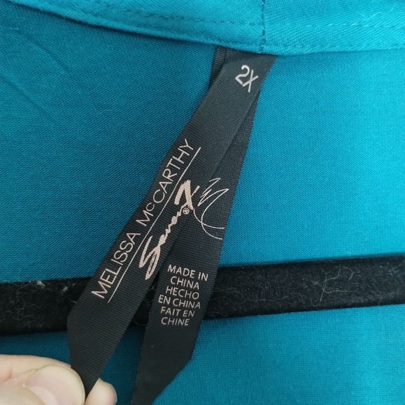 Melissa McCarthy Seven7 Teal Long Sleeve Wrap Top Women's Plus Size 2X - Picture 4 of 6